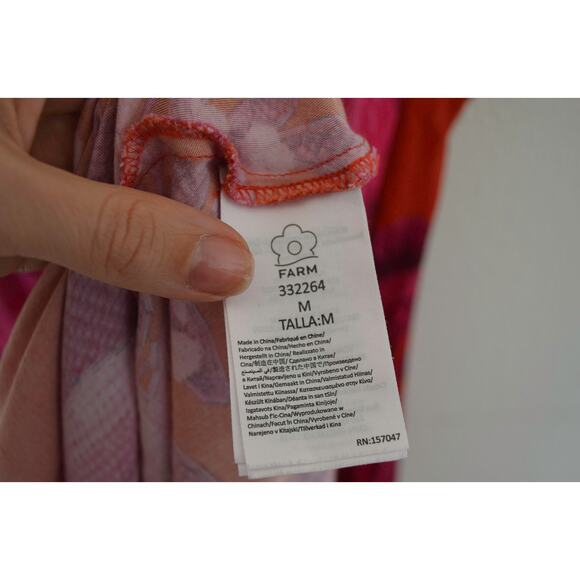 Farm Rio Summer Fruit Satin Maxi Slip Dress Size Medium - Picture 5 of 5